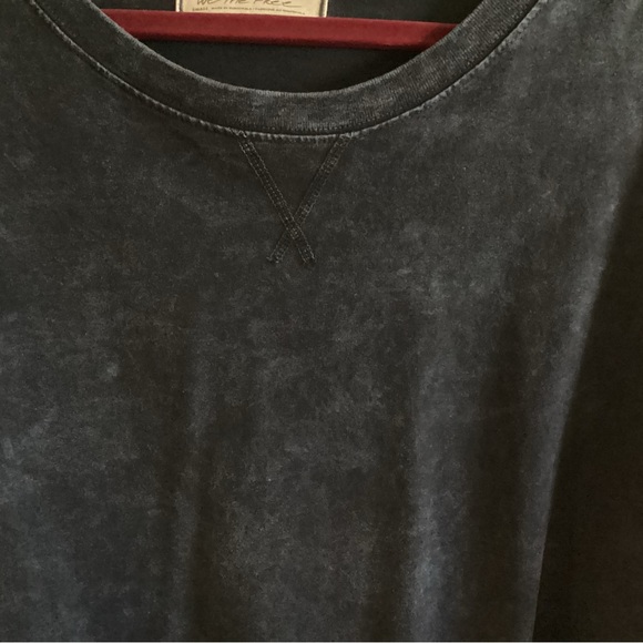 Free People We the Free Navy Blue Mineral Wash Shirt - Picture 4 of 4